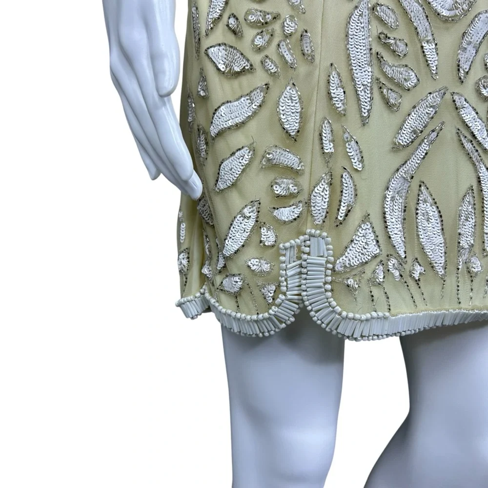 NBD Revolve Madeline Beaded Sequin Mini Dress Sz 6 Event Glam Party Coquette